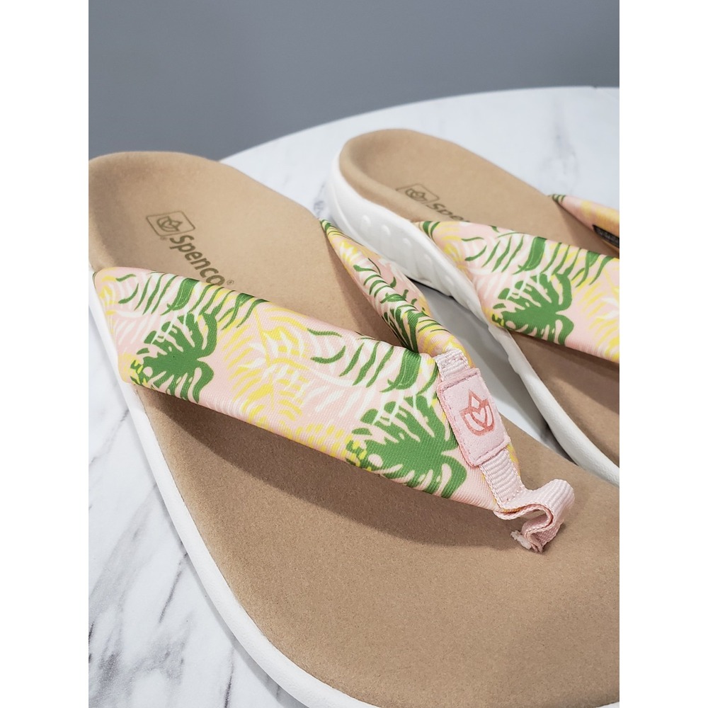 SZ 12 Spenco Victoria Walking Flip-Flop Comfort Tropical Vacation Thong Sandals